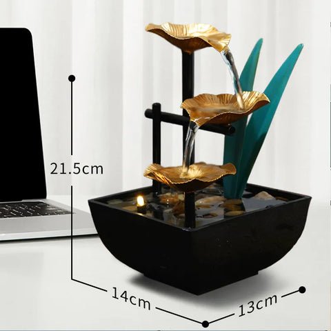 Waterfall fountain for relaxation.