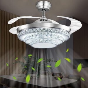 Retractable Ceiling Fan with 42" CrystalSky LED Lamp