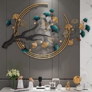 3D metal wall art decoration ginkgo tree leaf shape handmade creativity